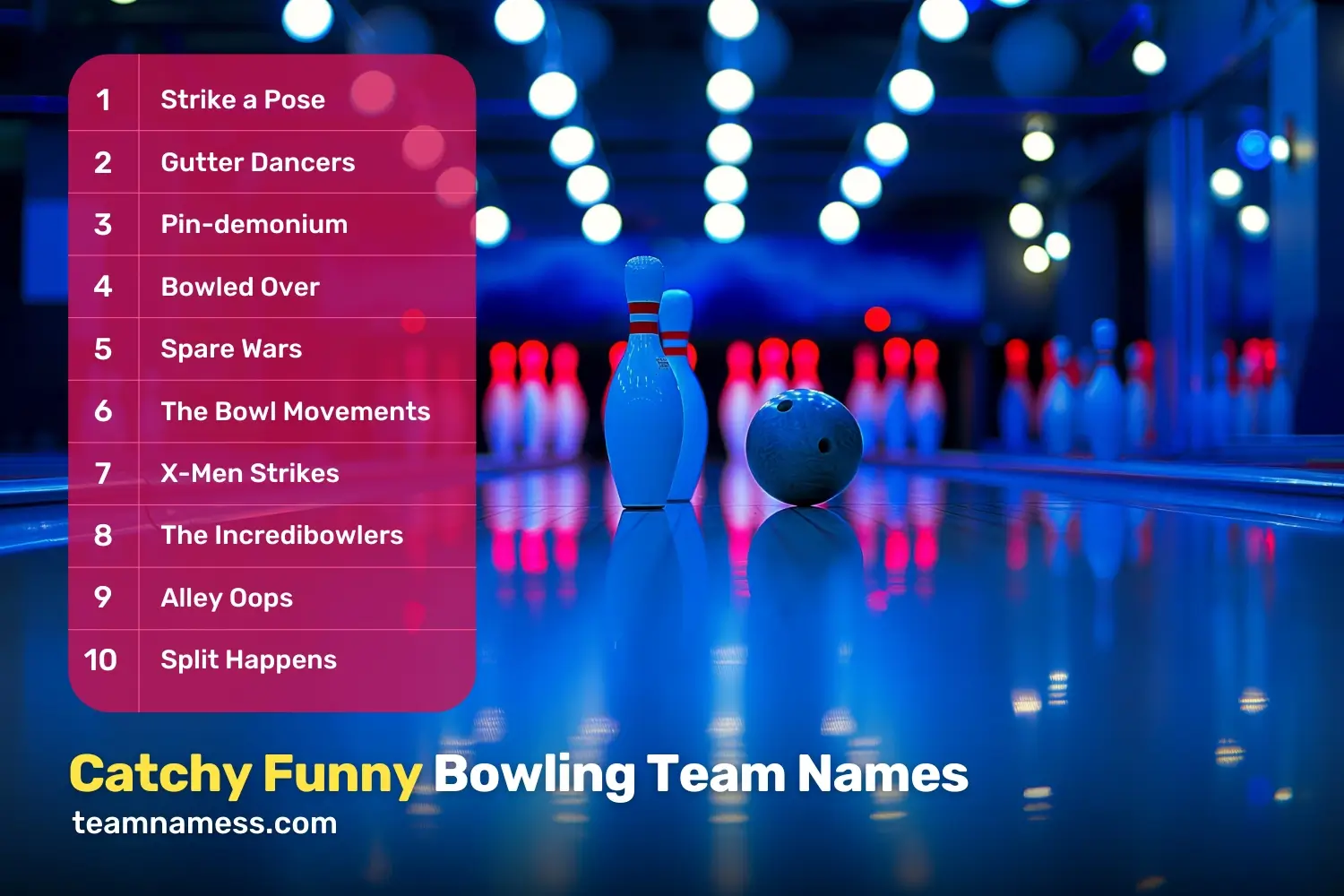 Catchy Funny Bowling Team Names