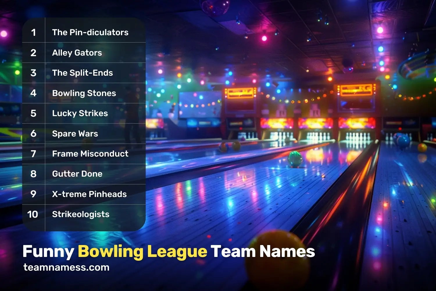 Funny Bowling League Team Names