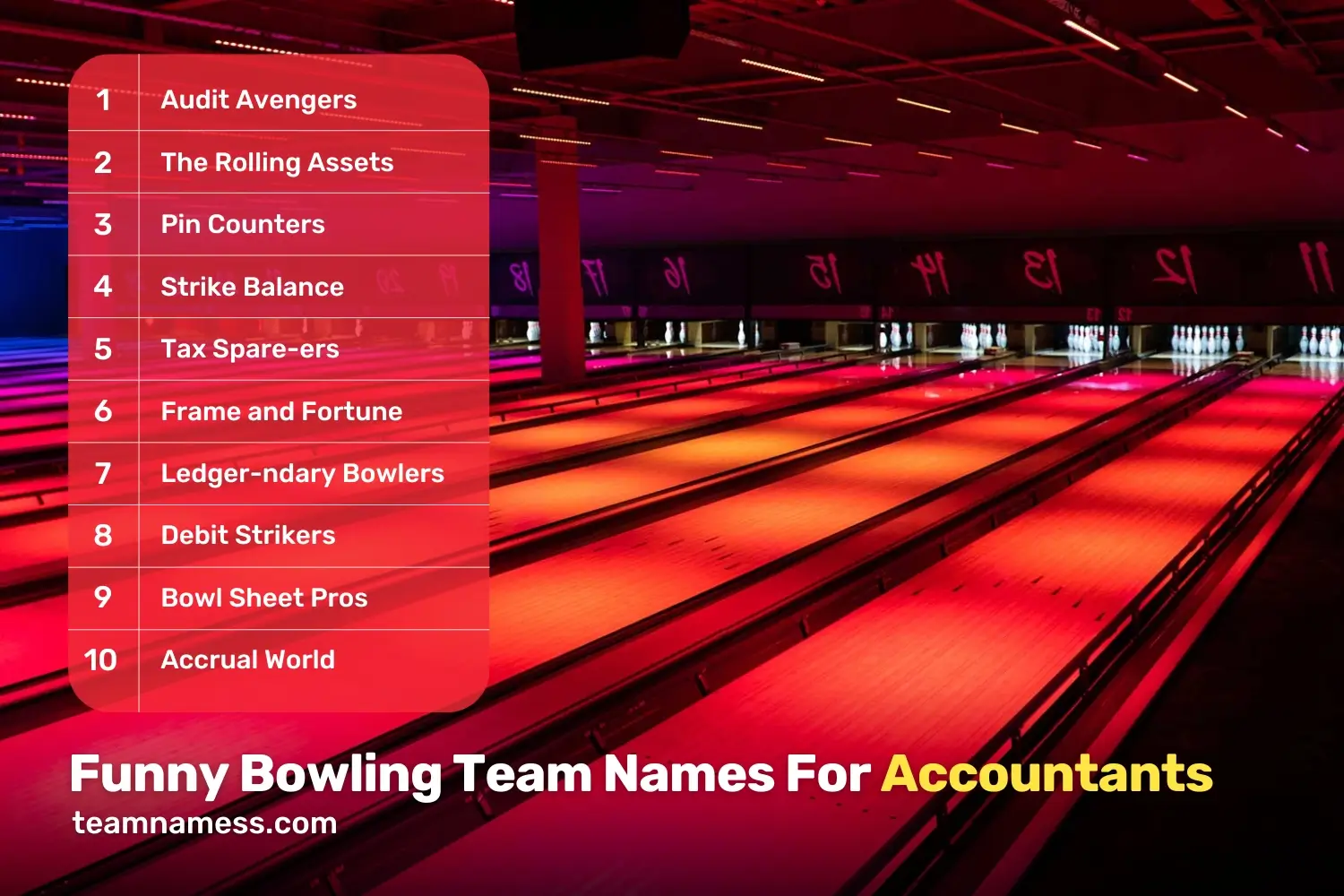 Funny Bowling Team Names For Accountants