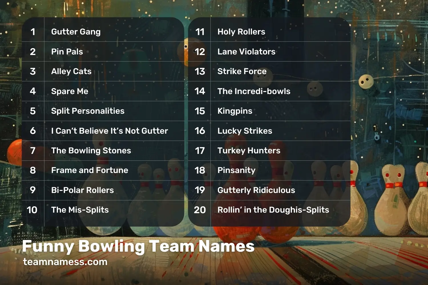 Funny Bowling Team Names