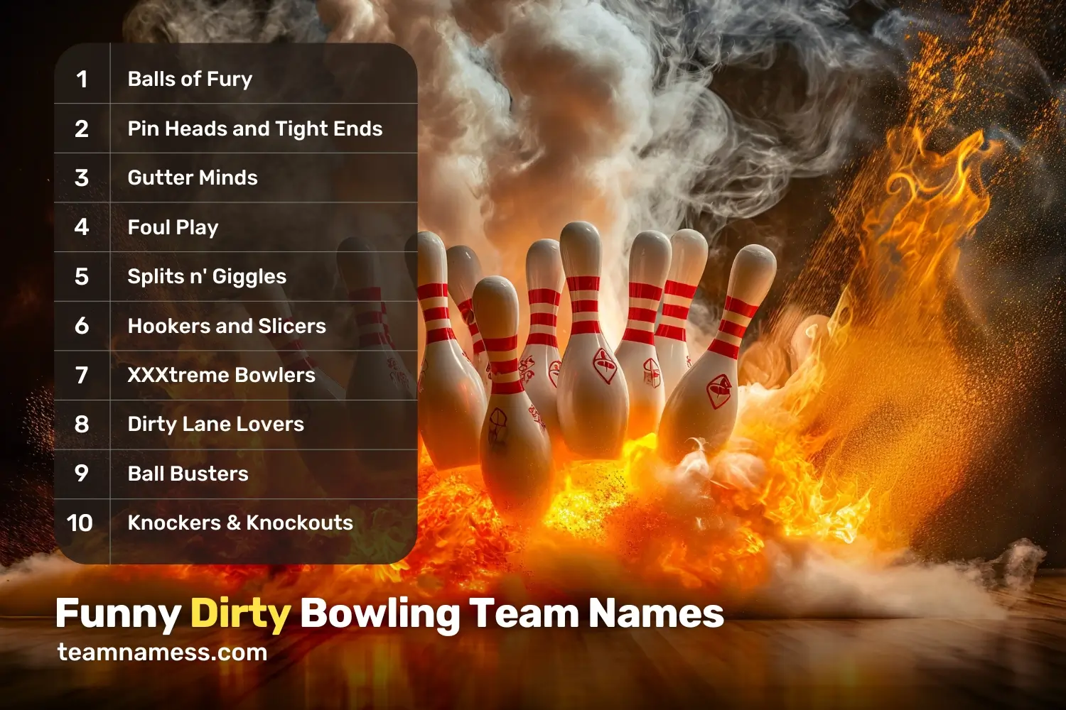 Funny Dirty Bowling Team Names