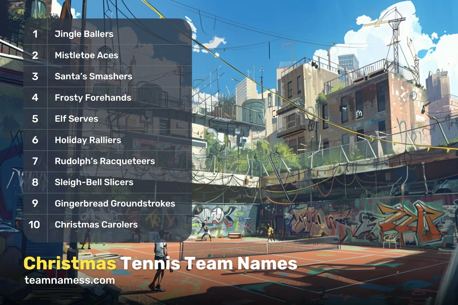 Christmas Tennis Team Names