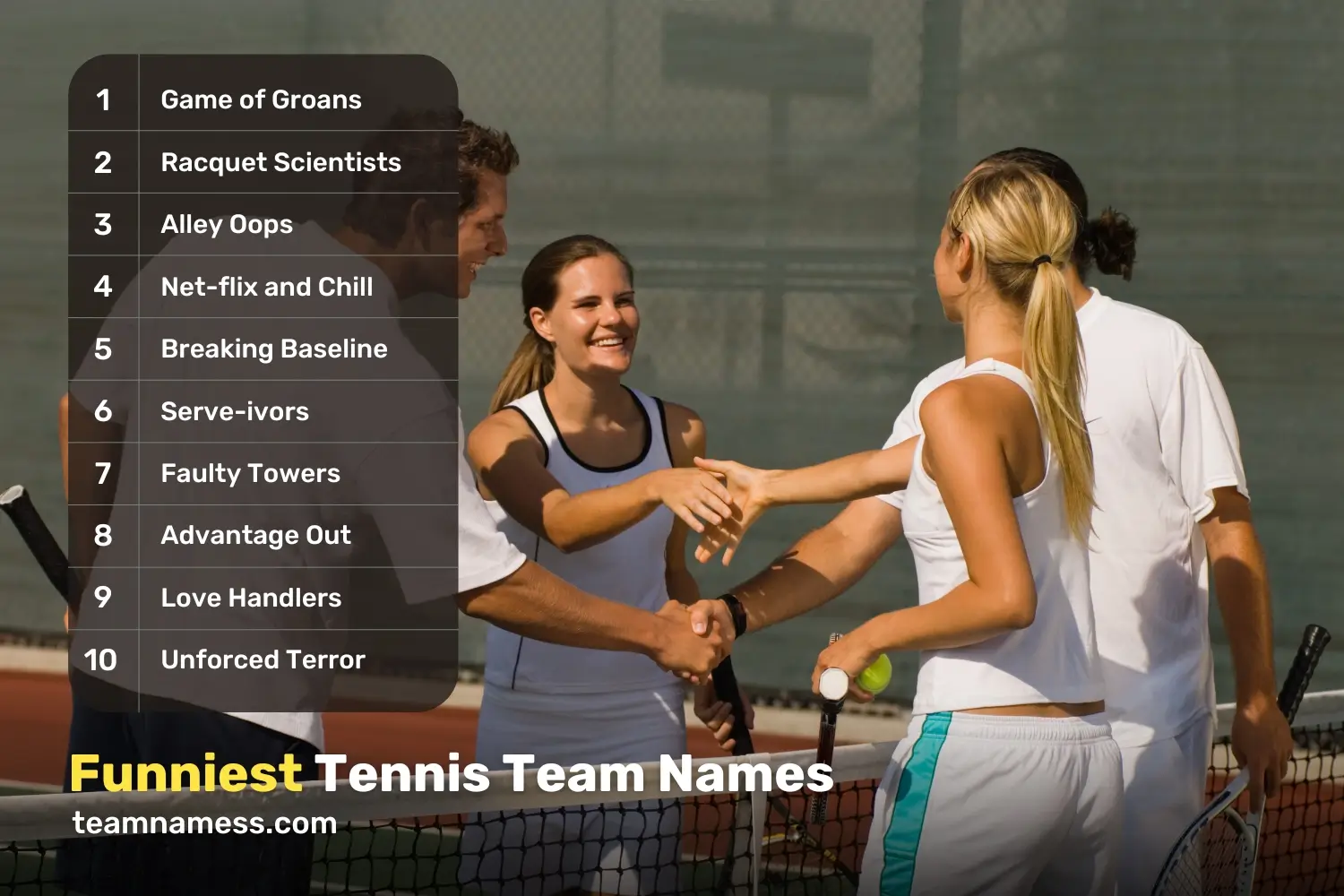 Funniest Tennis Team Names