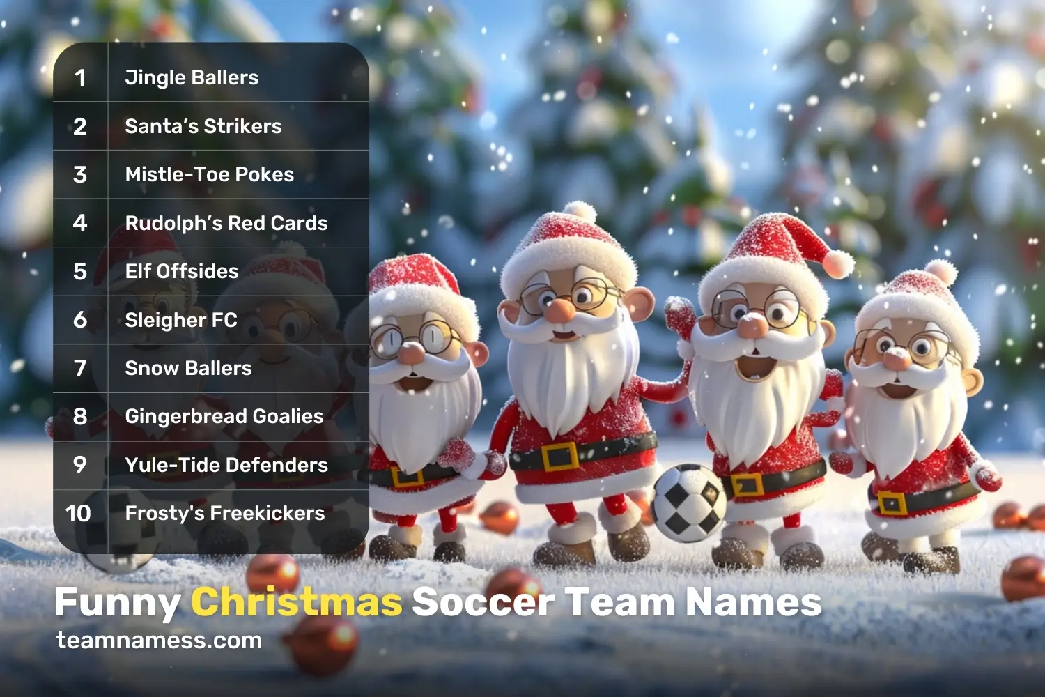 Funny Christmas Soccer Team Names