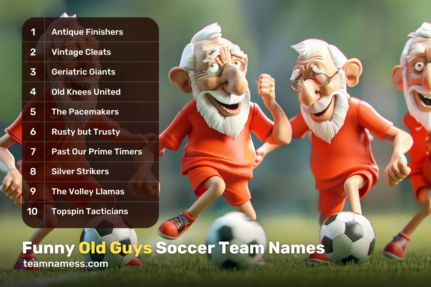 Funny Old Guys Soccer Team Names