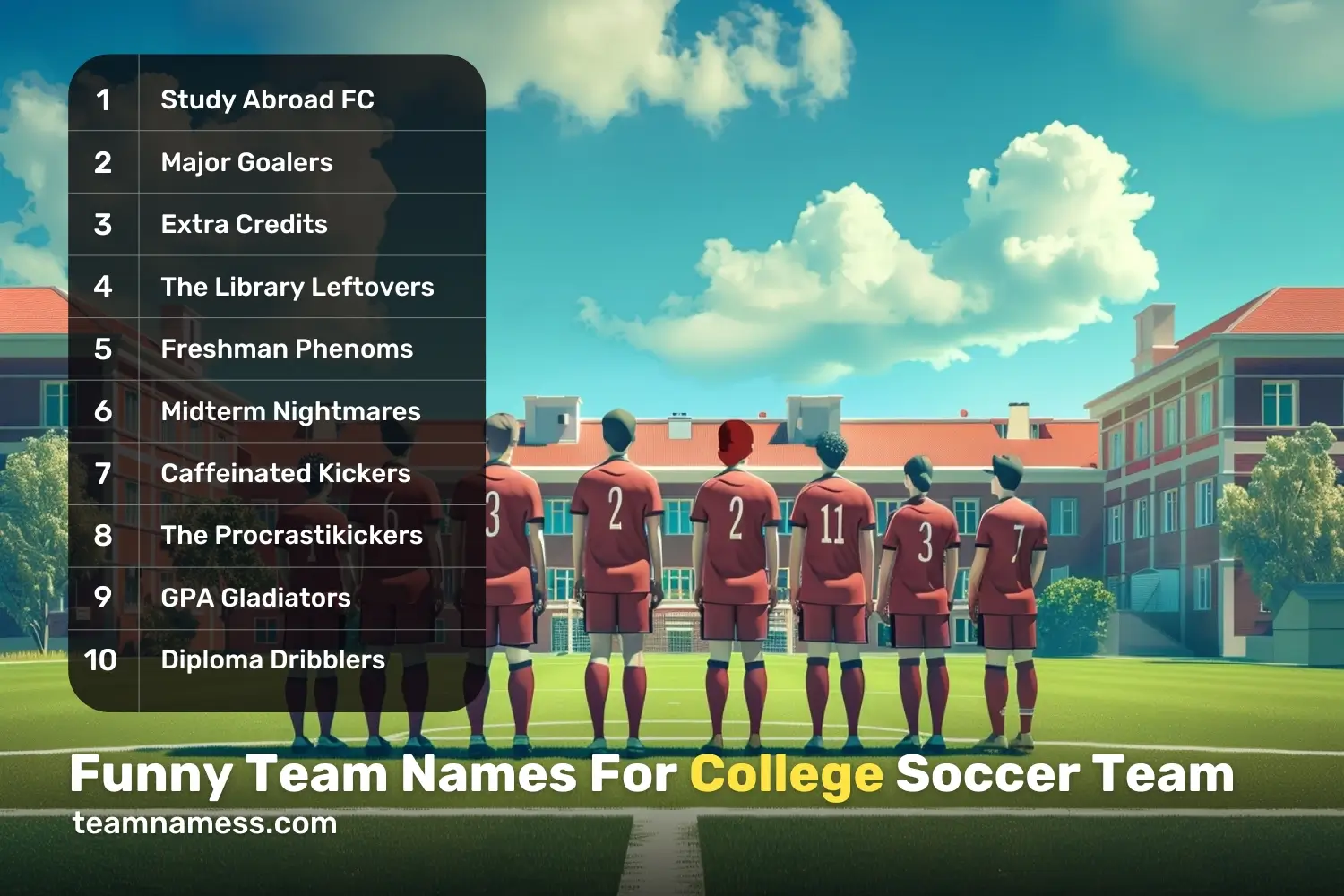 Funny Team Names For College Soccer Team