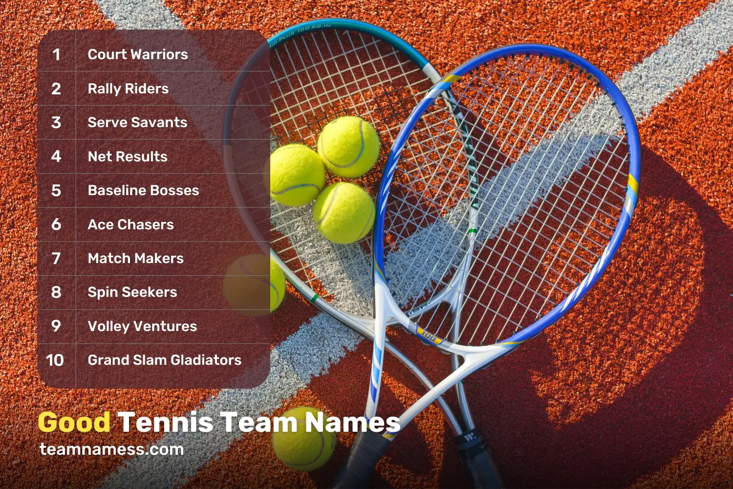 Good Tennis Team Names