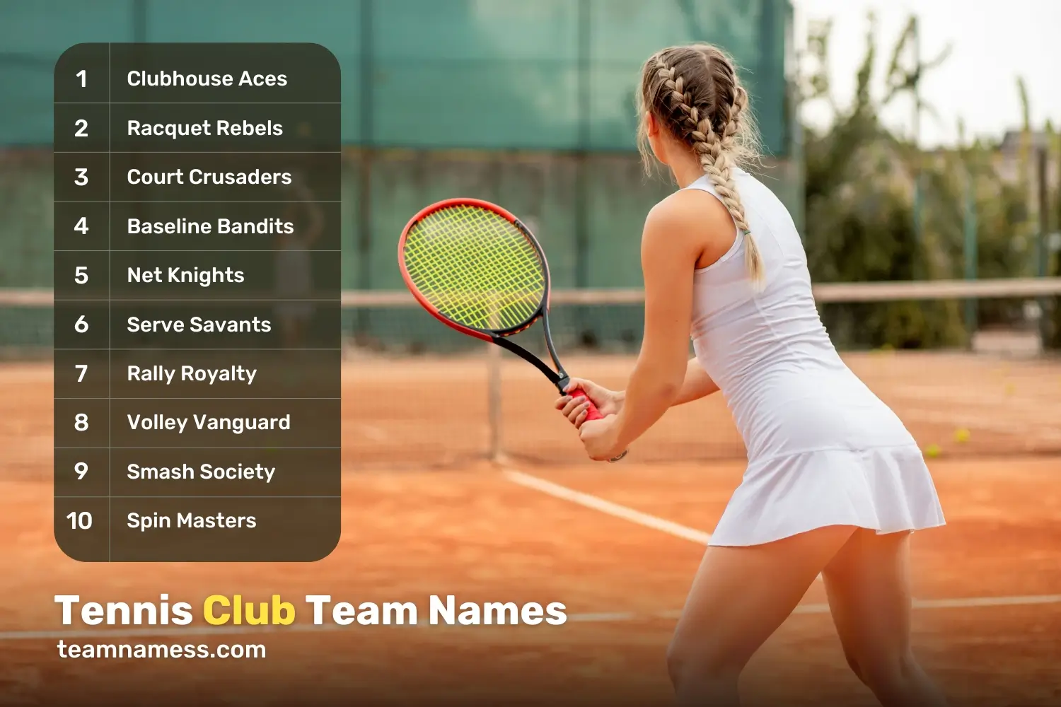 Tennis Club Team Names