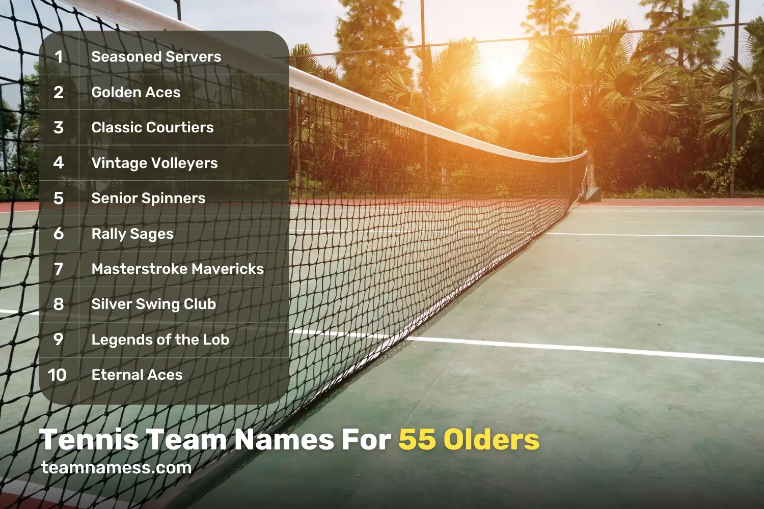 Tennis Team Names For  55 Olders