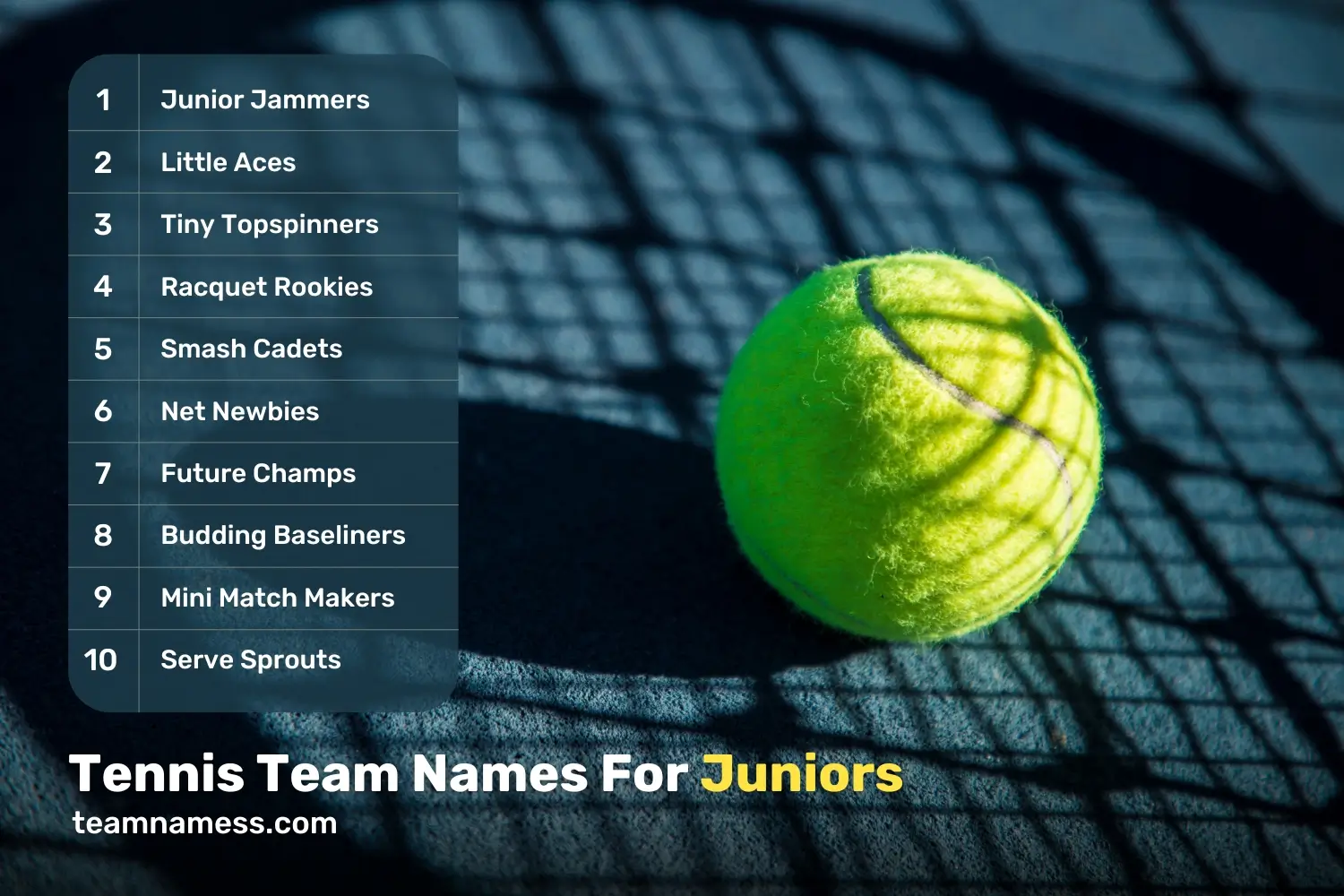 Tennis Team Names For Juniors