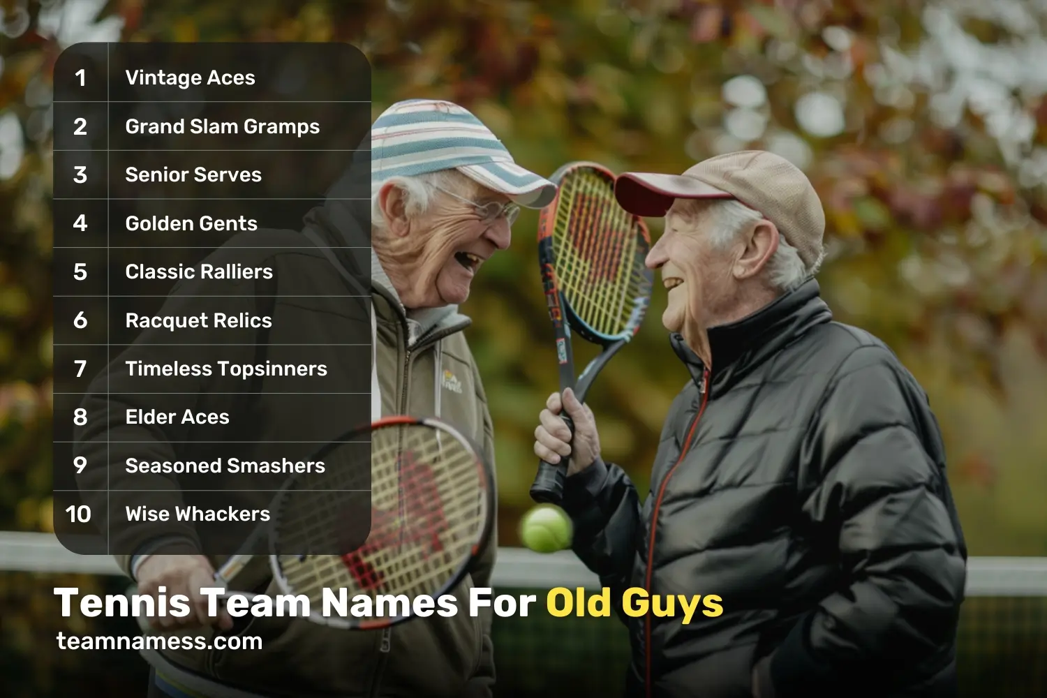 Tennis Team Names For Old Guys