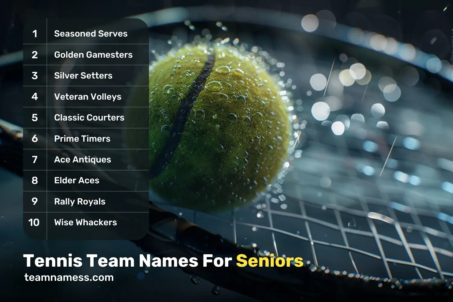 Tennis Team Names For Seniors