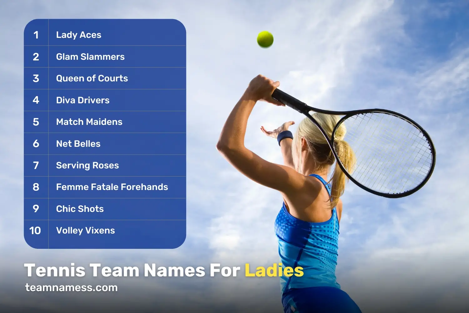 Tennis Team Names Ladies