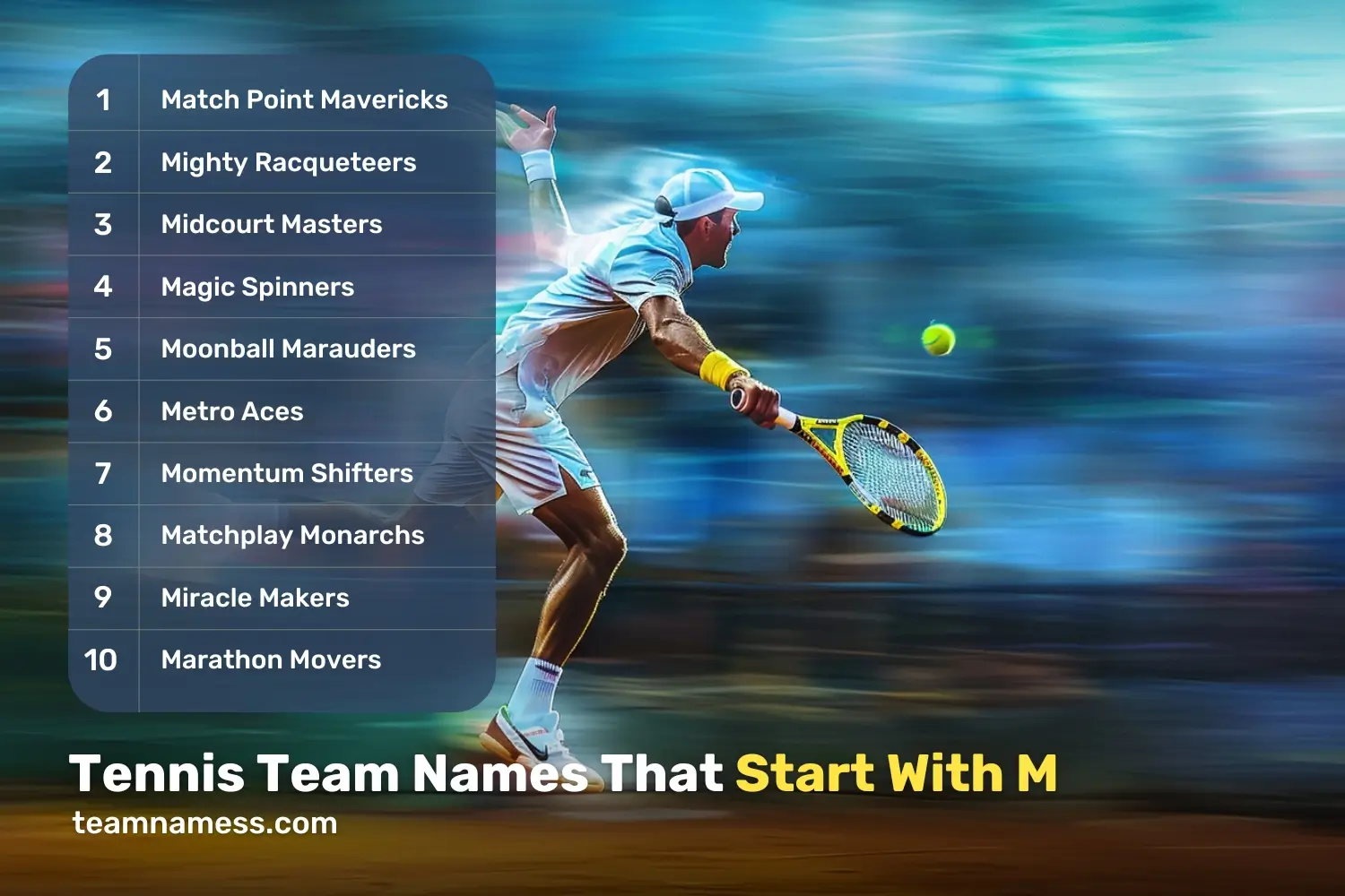 Tennis Team Names That Start With M