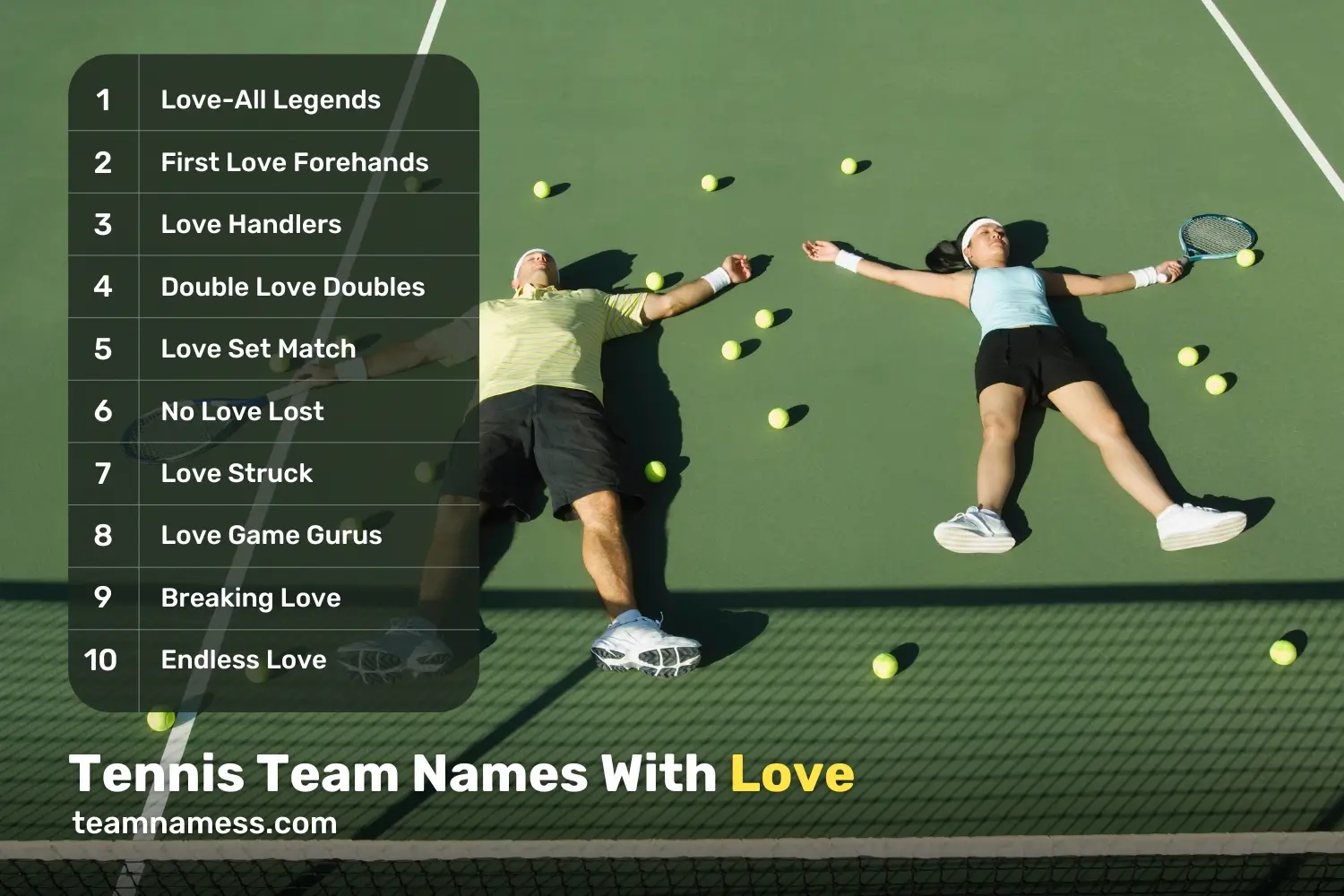 Tennis Team Names With Love