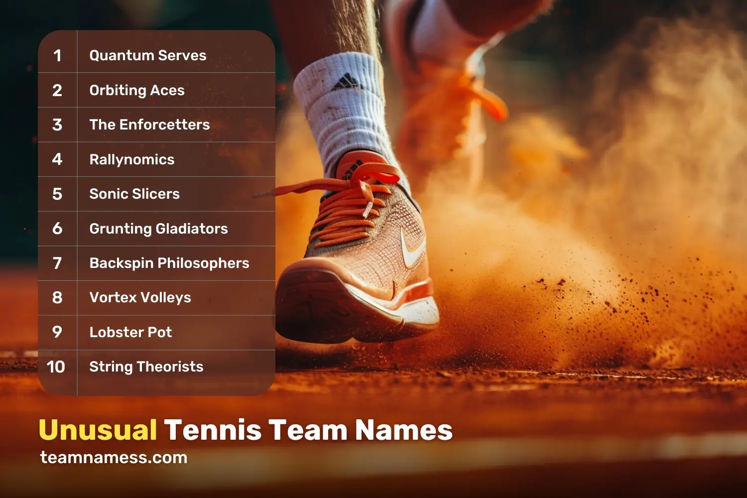 Unusual Tennis Team Names